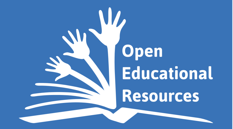 Open Educational Resources in white font with a blue background.