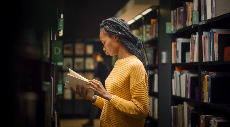 University Library: Portrait of Gifted Beautiful Black Girl 