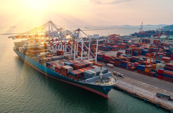 Cargo ship at dock