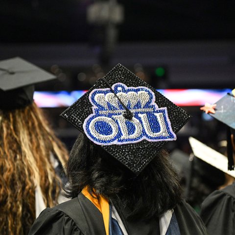 rhinestone odu on grad cap