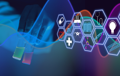 Vials and STEM symbols