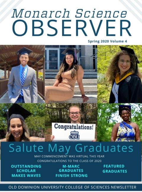College of Sciences May Spring newsletter cover - graduates