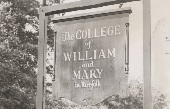 College of William and Mary Sign in Norfolk