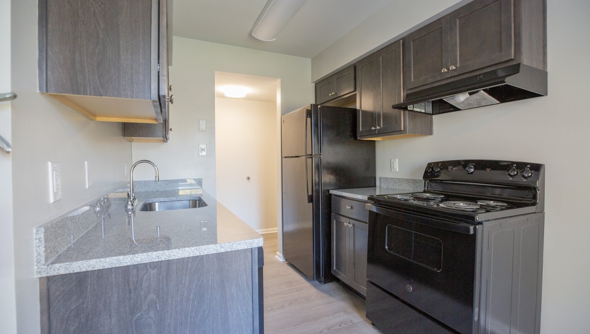 Kitchen with standard appliances.