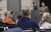 image of a speaker at the AI workshop