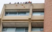 The 2022 Pumpkin Drop ends with a splat as the remaining pumpkins are tossed off the roof for a grand finale.