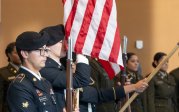 The ODU Color Guard present the American and Army flags.