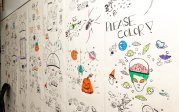 Drawings on a wall.