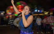 Savanna Baltero of Tidewater Blues leads a jellyfish dance with children and parents during Bubble Fest.