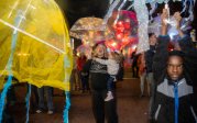 Savanna Baltero of Tidewater Blues leads a jellyfish dance with children and parents during Bubble Fest.