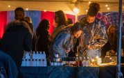 Visitors to Bubble Fest admire the various pop-up venders.