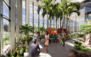 An inside rendering view of the new Arthur and Phylis Kaplan Orchid Conservatory looking northwest.