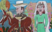 Cowboy, Bride & Horse