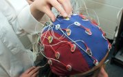 Sensors being attached to a person's head