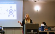 Courtney Greskowiak presents on soft skills developed through the food service industry. 