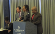 2018 Customer Relations Employee of the Year Deidre Hall with President John R. Broderick.