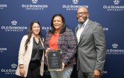 VP Nina Rodriguez Gonser, 2024 CREY Winner Kimberly Payne and President Brian O. Hemphill at the April 5th luncheon.