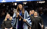 A photo of Helen Crompton at commencement.