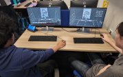 Students playing a computer game