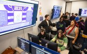 Students playing video games