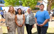 Tatyana Lobova, Lauren Moses, Dean Gail Dodge, Chair & Professor Holly Gaff at groundbreaking event.