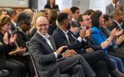 Matthew Schneider, managing director, National, U.S. State, Local and Education for Google, celebrates the announcement of Old Dominion University’s partnership with the company during a campus and community celebration at Old Dominion University on Oct. 30.