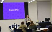 Olivia Cheskey, CTRS Sheltering Arms Institute answers questions at the ODU Recreational Therapy Symposium