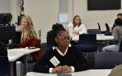 Students engage in a group discussion at the Recreational Therapy Symposium