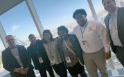 Tanner Fellows pose at Bloomberg Towers