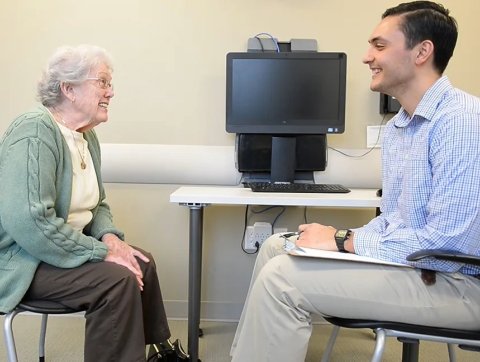 Doctor meeting with patient