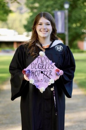 Gowned female graduate