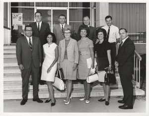 Black and white photo of new faculty