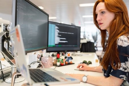 Woman at workstation