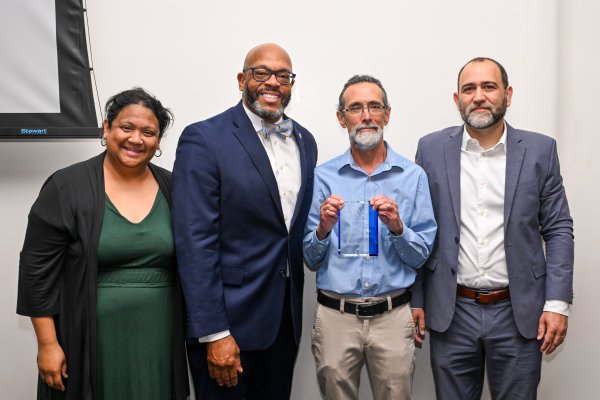 Marissa Jimenez (AUA President Elect), President Hemphill, Stuart Frazer award winner, Eduardo Landaeta (AUA President