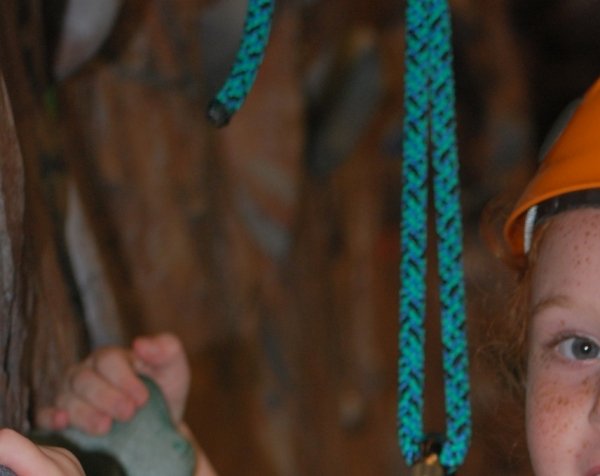 Child rock climbing