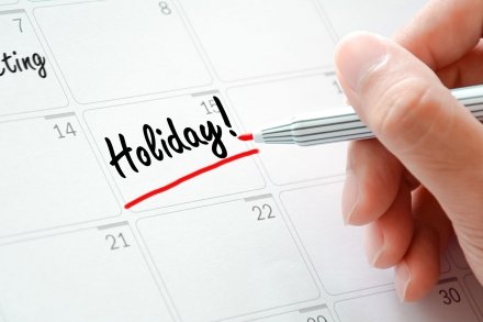 Holiday text on the calendar (or desk planner) underlined wi