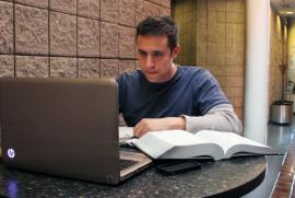 Student studying