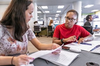Students in Perry Library