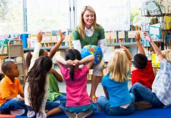 Kindergarten Teacher and Children