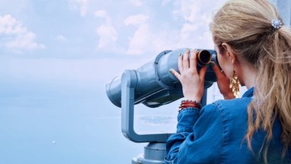 girl with binoculars